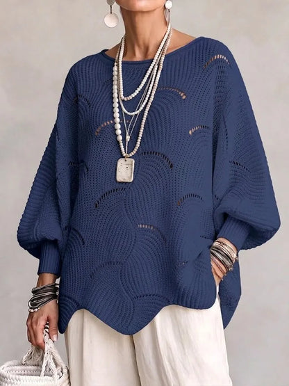 Pull Ajouré Oversize Motif Écaille Femme