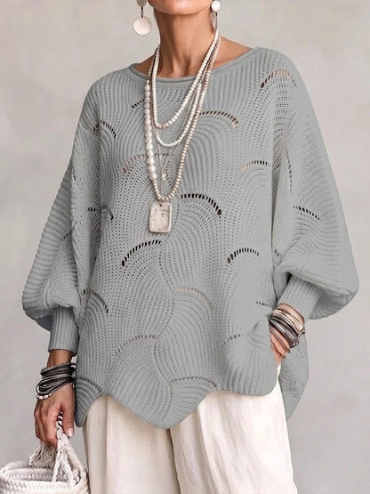 Pull Ajouré Oversize Motif Écaille Femme