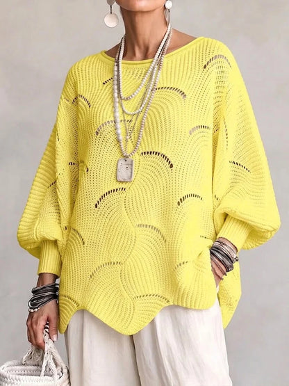 Pull Ajouré Oversize Motif Écaille Femme