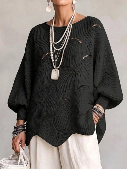 Pull Ajouré Oversize Motif Écaille Femme