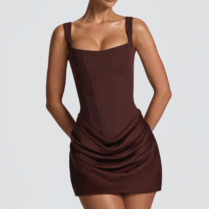 Robe Mini Drapée Sculptante