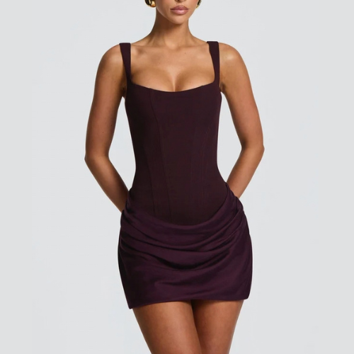 Robe Mini Drapée Sculptante