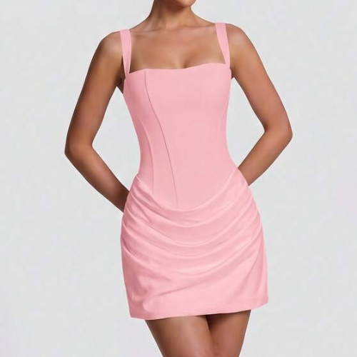 Robe Mini Drapée Sculptante