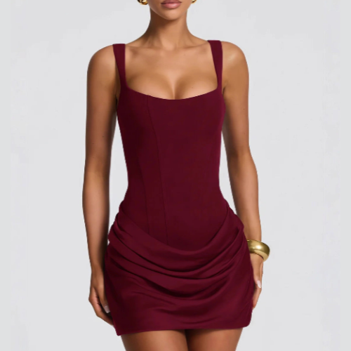 Robe Mini Drapée Sculptante